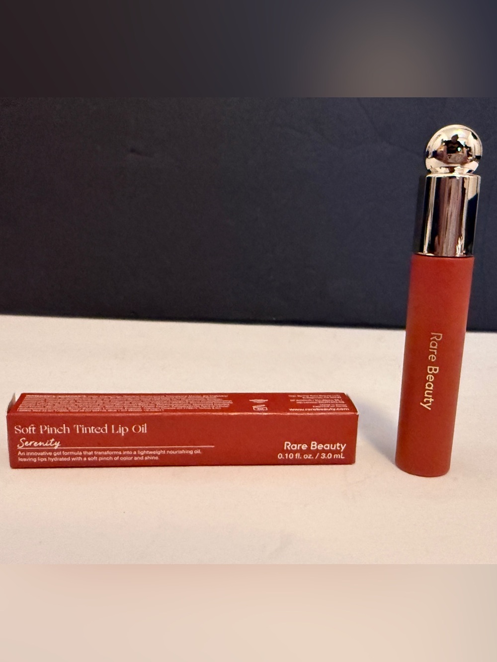 Rare Beauty Soft Pinch Tinted Lip Oil Serenity Warm Rose 3mL Full Size NIB